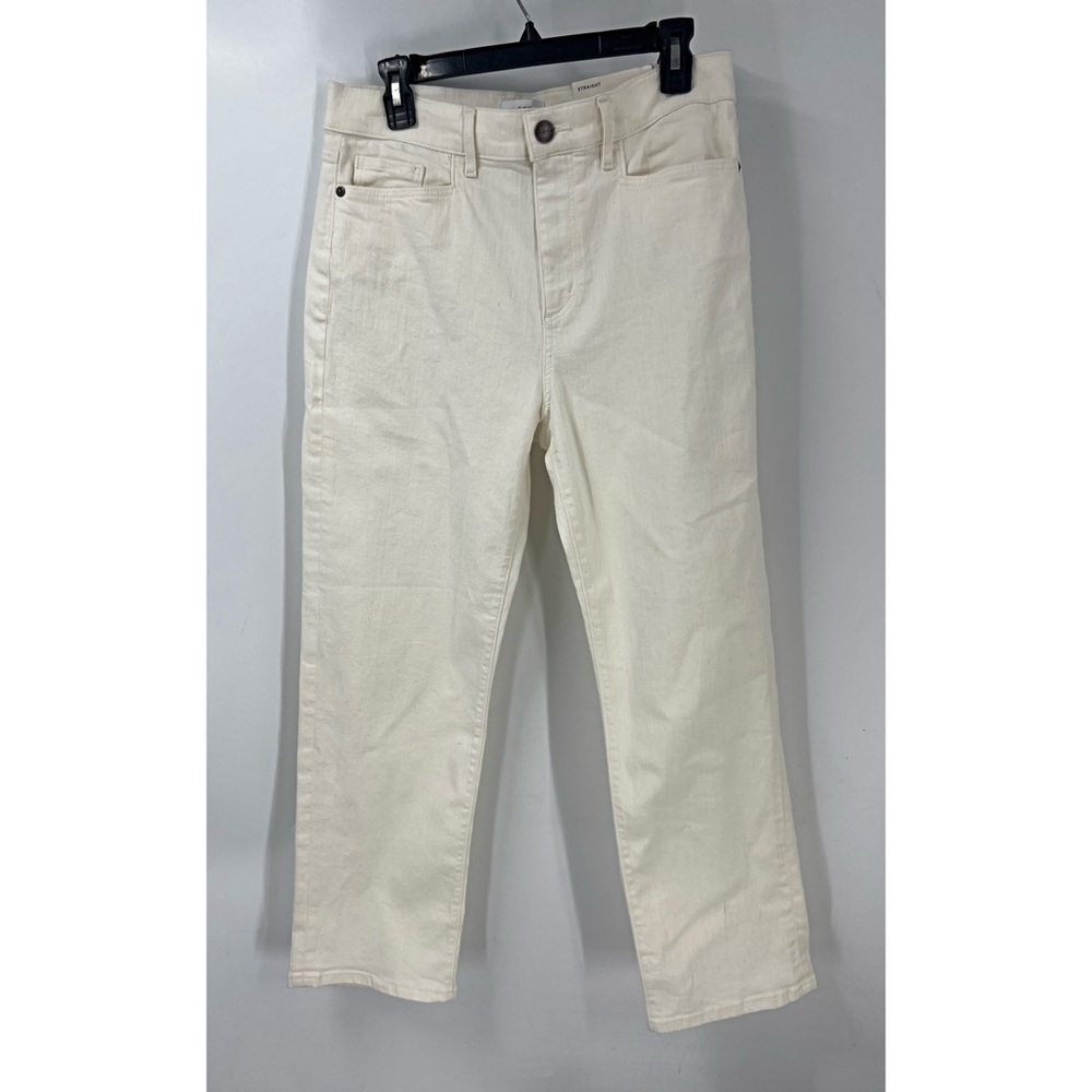 Loft outlet straight, high-rise winter white jeans, 8